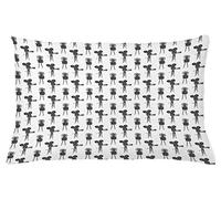 ABAKUHAUS Camera Throw Pillow Cushion Cover, Old Fashioned Film and Movie Industry Devices Auteur Cinema Theatre Show, Decorative Square Accent Pillow Case, 26 X 16 Inches, Dark Grey and White