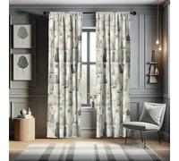 ABAKUHAUS Cats Curtains, Cartoon Illustration of Delicate Kitten World with Muted Colors Modern, Window Treatments 2 Panel Set for Living Room Bedroom, 150x225 cm, Cadet Blue Pale Grey Teal
