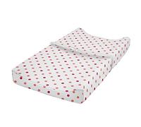 ABAKUHAUS Coral Changing Pad Cover, Classical Soft Polka Dots, Soft Cover for Diaper Changing Pad with Safety Buckle Holes, Coral Hot Pink White