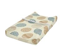 ABAKUHAUS Easter Changing Pad Cover, Floral, Soft Cover for Diaper Changing Pad with Safety Buckle Holes, Pale Yellow Slate Blue