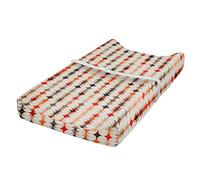 ABAKUHAUS Geometric Changing Pad Cover, Vintage Oval Pattern, Soft Cover for Diaper Changing Pad with Safety Buckle Holes, Orange Peach Red