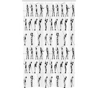 ABAKUHAUS Golf Stall Shower Curtain, Golf Swing Hobby Play, Fabric Bathroom Decor Set with Hooks, 47" x 70", Black White