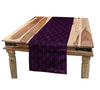 ABAKUHAUS Indigo Table Runner, Oriental Design with Floral Swirl Leaf Details Image Print, Dining Room Kitchen Rectangular Runner, 40 cm x 300 cm, Eggplant Purple