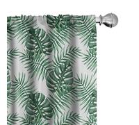 ABAKUHAUS Leaf Curtains 2 Panel Set, Palm Mango Banana Tree, Lightweight Window Treatment Living Room Bedroom Decor, 60" W x 96" L, Forest Green