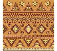 ABAKUHAUS Orange Fabric by The Yard, Borders Ornaments Culture Folk, Fabric for Upholstery and Home Accents, 1M (148x100cm), Bright Orange Burgundy Yellow