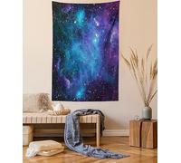 ABAKUHAUS Outer Space Tapestry, Galaxy Stars in Space Celestial Astronomic Planets in the Universe Milky Way, Fabric Wall Hanging Decor for Bedroom Living Room Dorm, 43 W X 58 L, Navy Purple