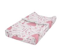 ABAKUHAUS Pink Changing Pad Cover, Princess Mystic Candles, Soft Cover for Diaper Changing Pad with Safety Buckle Holes, Rose Pale Pink White