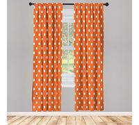 ABAKUHAUS Polka Dot Microfiber Curtain, Classic Old Fashioned Repeated Circles Round Forms Retro Illustration, Window Treatments 2 Panel Set for Living Room Bedroom Decor, 60" W x 90" L, Burnt Orange