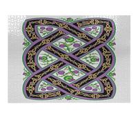 ABAKUHAUS Scotland Jigsaw Puzzle, Celtic Traditional Royal Pattern with Flowers Thistle Culture Ornamental Art, Heirloom-Quality Fun Activity for Family Durable Cardboard, 1000 pcs, Pink Black Green