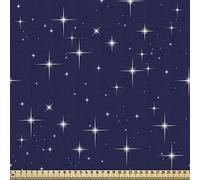 ABAKUHAUS Space Fabric by The Yard, Night Sky Stars Romantic Cosmos Themed Image Dotted Background Constellation, Fabric for Upholstery and Home Accents, 2M (148x200cm), Purple White