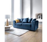 Abakus Direct Chicago Spill-Proof Velvet 3 Seater Sofa in Dark Blue Abakus Direct Dark Blue