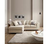 Abakus Direct Chicago Spill-Proof Velvet Left Hand Facing Corner Sofa in Cream Abakus Direct Cream