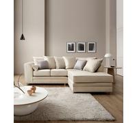Abakus Direct Chicago Spill-Proof Velvet Right Hand Facing Corner Sofa in Cream Abakus Direct Cream