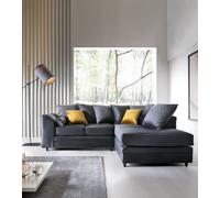 Abakus Direct Chicago Spill-Proof Velvet Right Hand Facing Corner Sofa in Dark Grey Abakus Direct Dark Grey