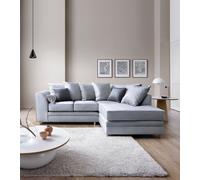 Abakus Direct Chicago Spill-Proof Velvet Right Hand Facing Corner Sofa in Light Blue Abakus Direct Light Blue