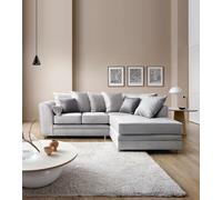 Abakus Direct Chicago Spill-Proof Velvet Right Hand Facing Corner Sofa in Light Grey Abakus Direct Light Grey