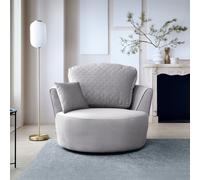 Abakus Direct Chicago Spill-Proof Velvet Swivel Chair in Light Blue Abakus Direct Light Blue