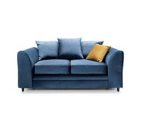 Abakus Direct Chicago Velvet 2 Seater Sofa In Dark Blue