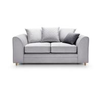 Abakus Direct Chicago Velvet 2 Seater Sofa In Light Grey