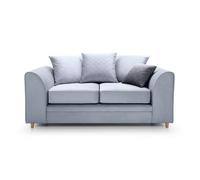 Abakus Direct Chicago Velvet 2 Seater Sofa In Silver Blue