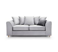 Abakus Direct Chicago Velvet 3 Seater Sofa In Light Grey