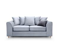 Abakus Direct Chicago Velvet 3 Seater Sofa In Silver Blue