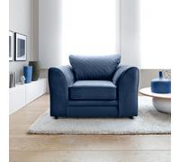 Abakus Direct Chicago Velvet Armchair In Dark Blue