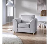 Abakus Direct Chicago Velvet Armchair In Light Grey