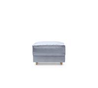 Abakus Direct Chicago Velvet Footstool In Silver Blue