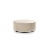 Abakus Direct Chicago Velvet Large Quilted Swivel Footstool In Cream