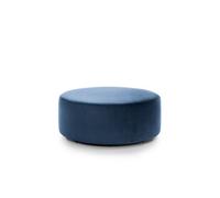 Abakus Direct Chicago Velvet Large Swivel Footstool In Dark Blue