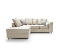 Abakus Direct Chicago Velvet Left Facing Corner Sofa In Cream