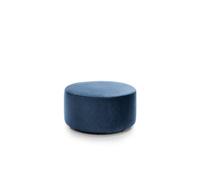 Abakus Direct Chicago Velvet Quilted Swivel Footstool In Dark Blue