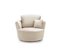 Abakus Direct Chicago Velvet Swivel Chair In Cream