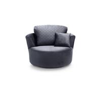 Abakus Direct Chicago Velvet Swivel Chair In Dark Grey
