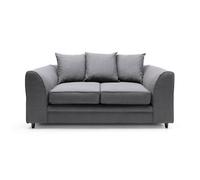 Abakus Direct Darcy 2 Seater Sofa In Dark Grey Linen Fabric