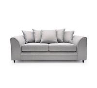 Abakus Direct Darcy 3 Seater Sofa In Light Grey Linen Fabric
