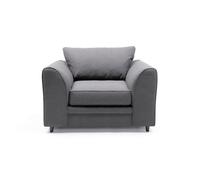 Abakus Direct Darcy Armchair In Dark Grey Linen Fabric