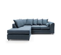 Abakus Direct Darcy Corner Sofa Left Facing In Teal Linen Fabric