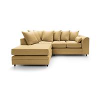 Abakus Direct Darcy Corner Sofa Left Hand Facing in Smart Linen Fabric in Mustard Abakus Direct Mustard