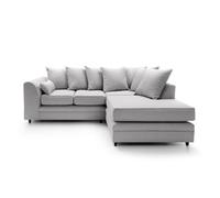 Abakus Direct Darcy Corner Sofa Right Facing In Light Grey Linen Fabric