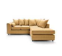 Abakus Direct Darcy Corner Sofa Right Hand Facing in Smart Linen Fabric in Mustard Abakus Direct Mustard