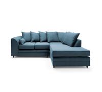 Abakus Direct Darcy Corner Sofa Right Hand Facing in Smart Linen Fabric in Teal Abakus Direct Teal