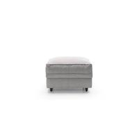 Abakus Direct Darcy Footstool In Light Grey Linen Fabric