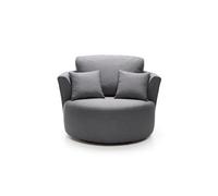 Abakus Direct Darcy Swivel Chair In Dark Grey Linen Fabric