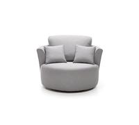 Abakus Direct Darcy Swivel Chair In Light Grey Linen Fabric
