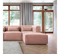 Abakus Direct Doris Corner Sofa in Pink Cord Chenille Abakus Direct Pink