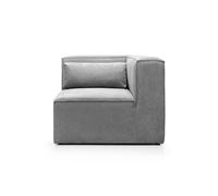 Abakus Direct Doris Corner Unit Module In Light Grey Cord Chenille