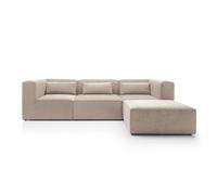 Abakus Direct Doris Modular Corner Sofa In Beige Cord Chenille