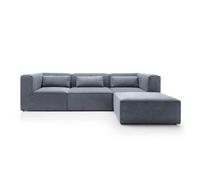 Abakus Direct Doris Modular Corner Sofa In Dark Grey Cord Chenille